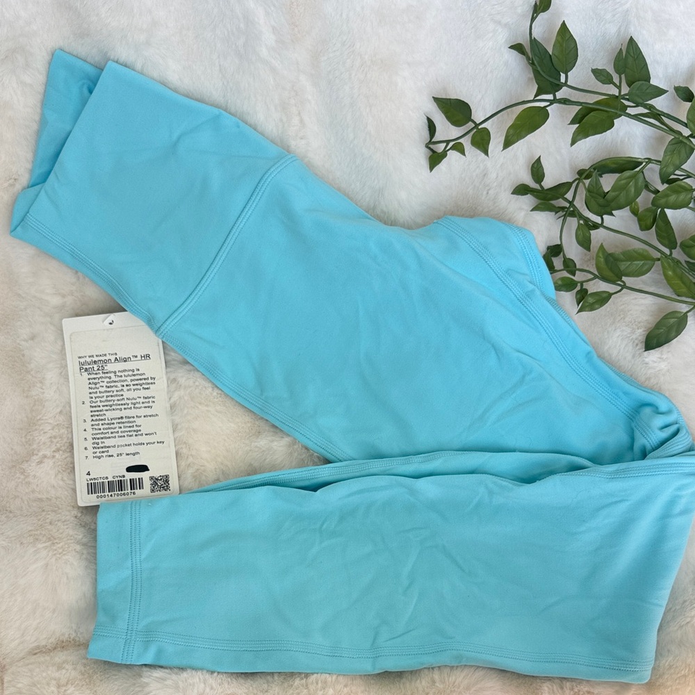 Lululemon Women’s Align Leggings HR 25” - Aqua Blue- NWT